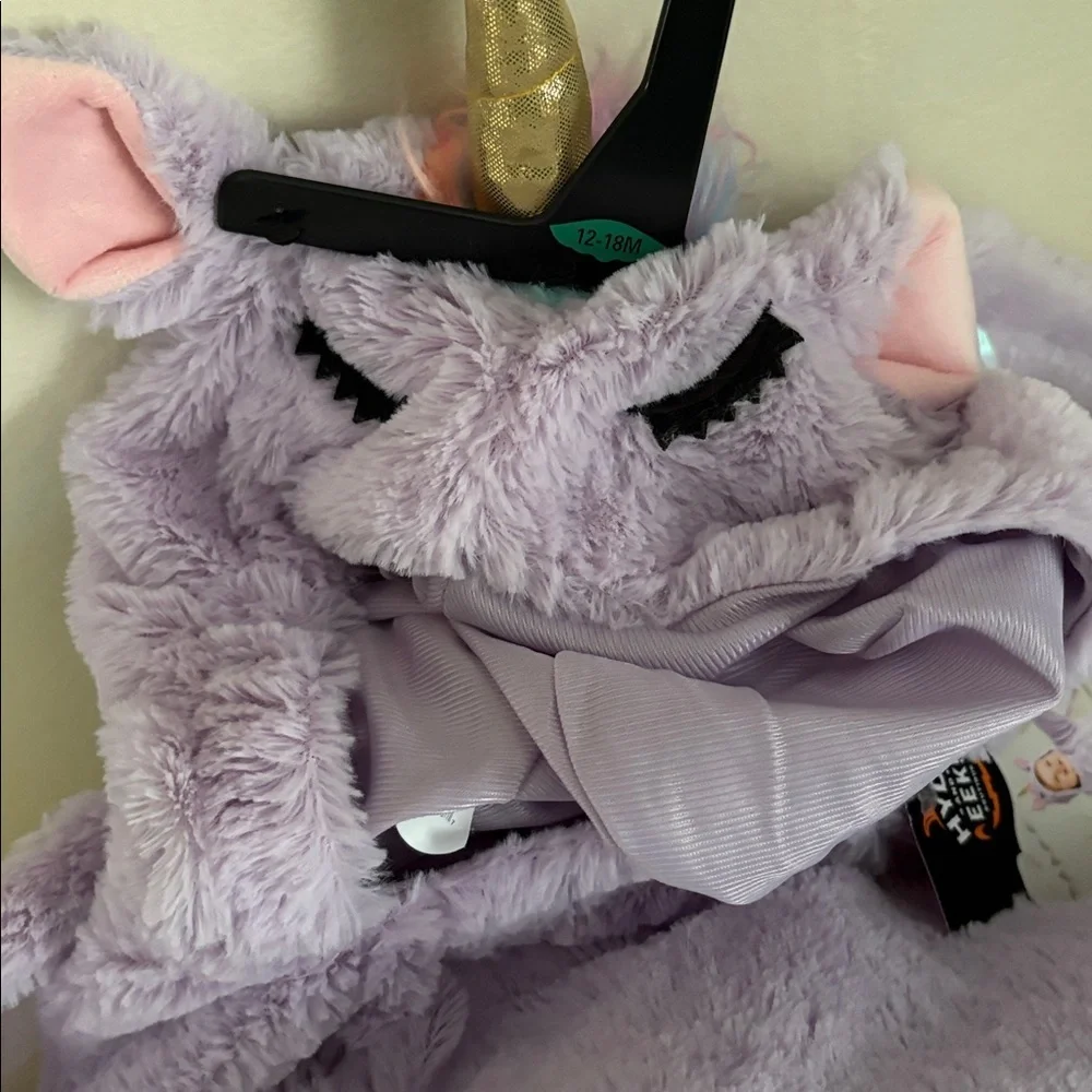 New- Toddler whimsical Rainbow Fleece   Unicorn Hooded Coat - Sweater Pullover